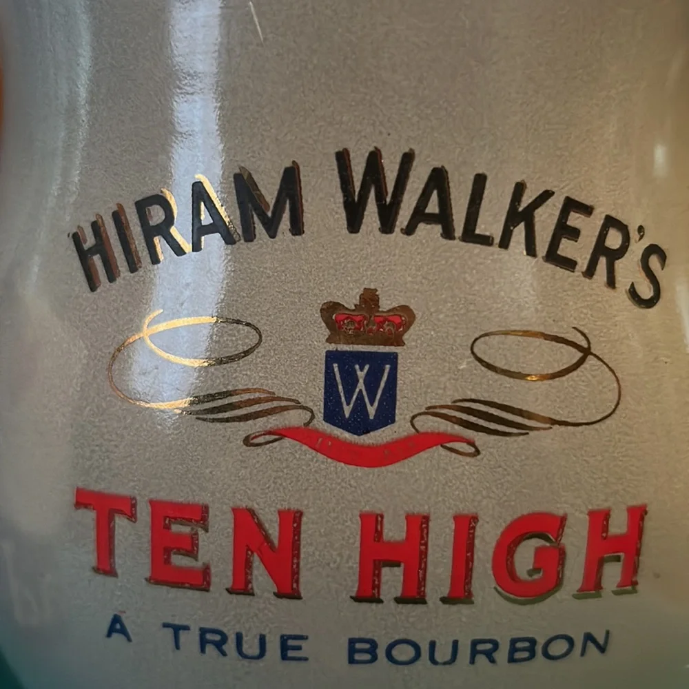VINTAGE 1960s Hiram Walker Ten High Bourbon Ceramic Pitcher - McCoy Era